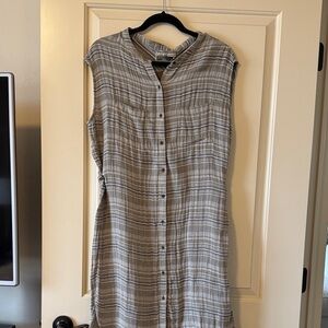 Prana Taupe Plaid Midi Dress